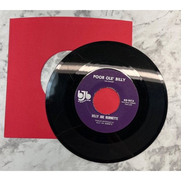 Billy Joe Burnette Poor Ole Billy / Crying 45 Country BJB Records 1047 - Picture 3 of 4